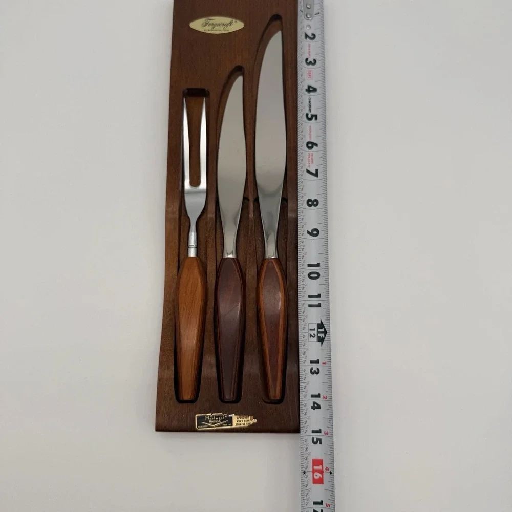 Vintage Forgecraft by Washington Forge Fleetwood Handle 3-Piece Carving Set with